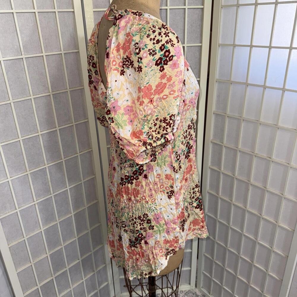 Free People Callie Floral‎ Fairy Boho Peasant Cottagecore Tunic Top Blouse Small - Picture 15 of 15